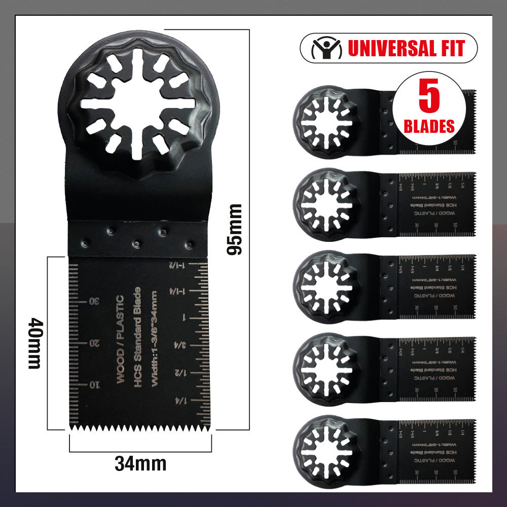 REVIVABLADE® Premium 34mm Quick Lock Universal Fit Multi-Tool Blades for Wood & Plastic (5-Pack) FREE DELIVERY